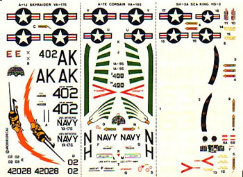 US Navy (A1J Skyraider VA175, A7E VA195, SH3 Sea) SETNO9