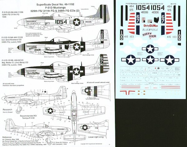 48-1191 P51D Mustangs (311FS/529FS, 348FG Cos) 48-1192