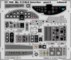 Detailset Heinkel He111H-6 Interior Self Adhesive (Revell) E32-766