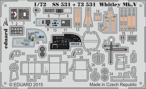 Detailset Whitley MKV - Self Adhesive- (Airfix) SS531