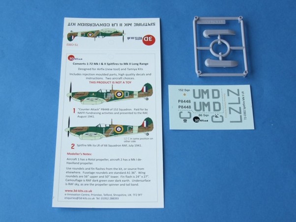Spitfire MKI/II LR Conversion Kit with Decals 72-C002