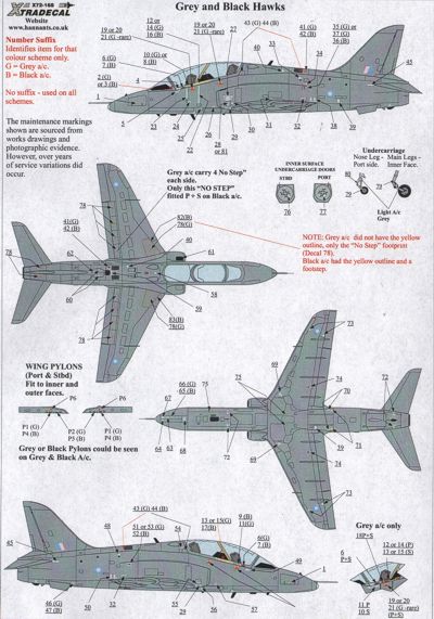 BAe Hawk Maintenance Data for all paint schemes X72168