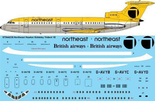 Hawker Siddely Trident 1E (Northeast/British Airways) sts44239