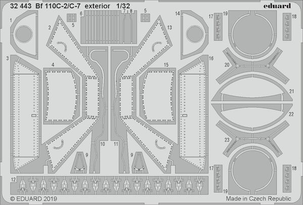 Detailset Messerschmitt BF110C-2/C-7 Exterior (Revell, Dragon) E32-443