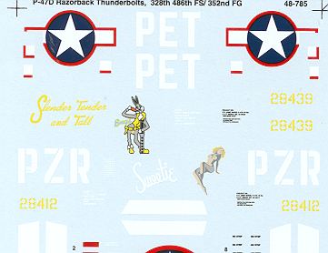48-785 P47D Razorback Thunderbolt (328FS & 486 FS / 352FG) 48-785
