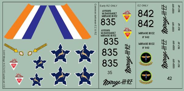 SAAF Mirage IIIEZ/RZ Update set (Italeri) 32-022