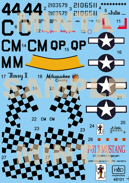 North American P51B/C Mustang, US Air Force over Hungary part 1 HAD32031
