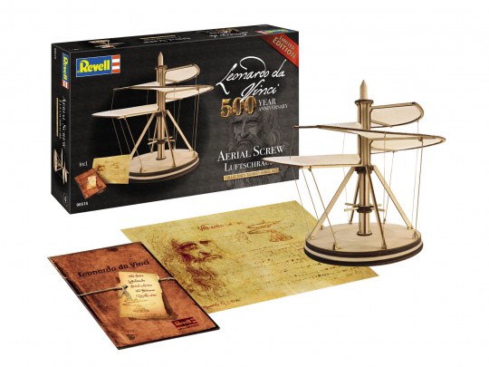 Leonardo da Vinci 500 years: Aerial Screw, Wooden kit with authentic moving parts 00515