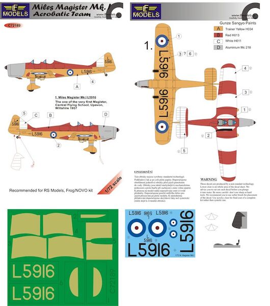 Miles Magister MK1 Aerobatic team c72189