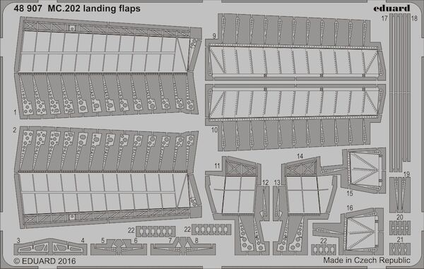 Detailset Macchi MC202 Folgore Landing flaps (Eduard/Hasegawa/Italeri) E48-907