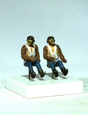 RAF pilots seated in a/c (WWII) - 2 figures 721136