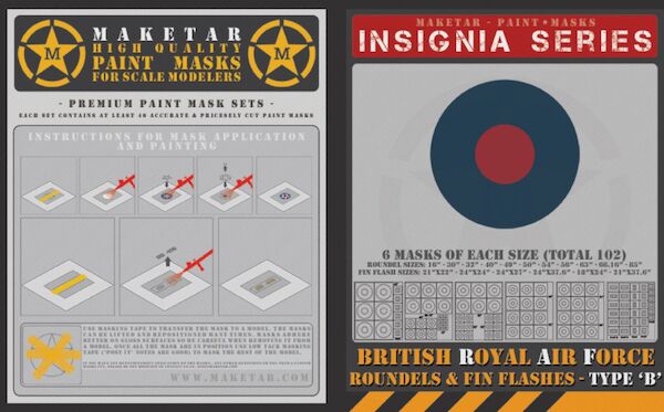 Royal Air Force Roundels Type B and Fin Flashes (102 roundels) MM72010