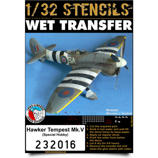 Wet Transfer stencils for Hawker Tempest MKV (Special Hobby) HGW232016