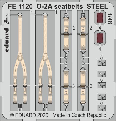 Detailset Cessna O2A seatbelts STEEL(ICM) FE1120