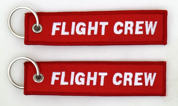 Keyholder with FLIGHT CREW on both sides, red background KEY-FC-RED