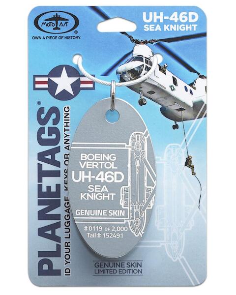 Keychain made of real aircraft skin: Boeing Vertol UH-46D Sea Knight 152491 152491 Grey