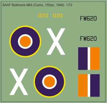 SAAF Martin Baltimore MkV (Camo, 15Sqn, 1946) 72-255
