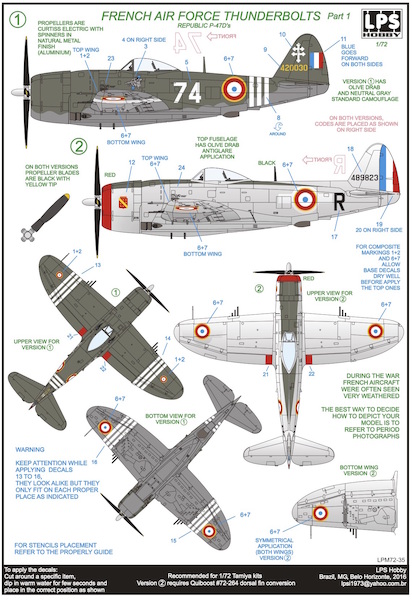 Republic P47 Thunderbolt (French Air Force Part 1) LPM72-35