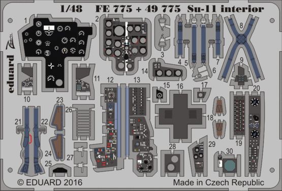 Detailset Suchoi Su11 'Fishpot' Interior (Trumpeter) FE775