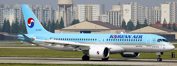 Bombardier CS300 (Korean Air) HL7201 With Stand EW2CS3001