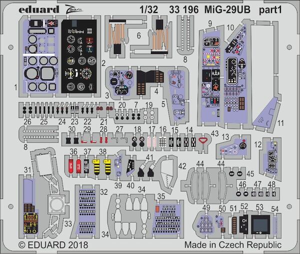 Detailset Mikoyan MiG29UB Interior (Trumpeter) E33-196