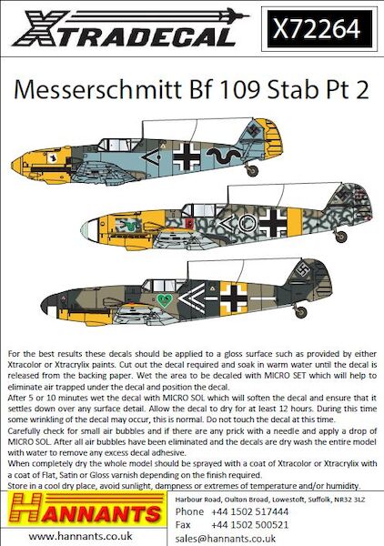 Messerschmitt Bf-109s with Stab markings Pt 2 X72264