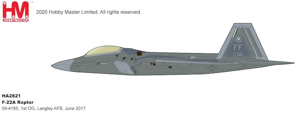 F22A Raptor USAF, 09-4185, 1st OG, Langley AFB, June 2017 HA2821