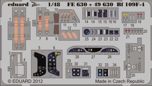 Detailset Messerschmitt BF109F-4 Self Adhesive (Zvezda) E49-630