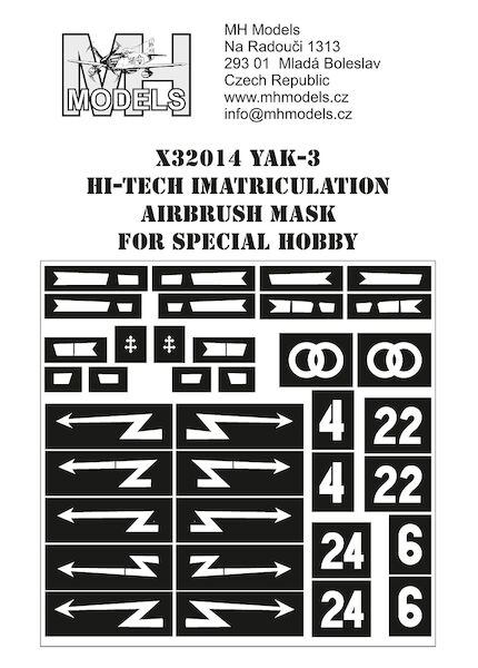 Yakovlev Yak3 Immatriculation Mask (Special hobby Hi-Tech) X32014