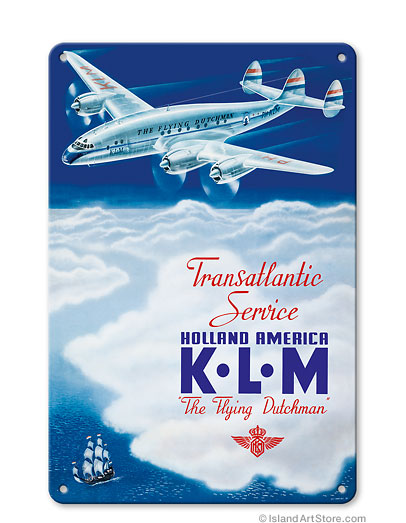 KLM Transatlantic Service - Holland America - KLM Royal Dutch Airlines Vintage metal poster MTSA4368