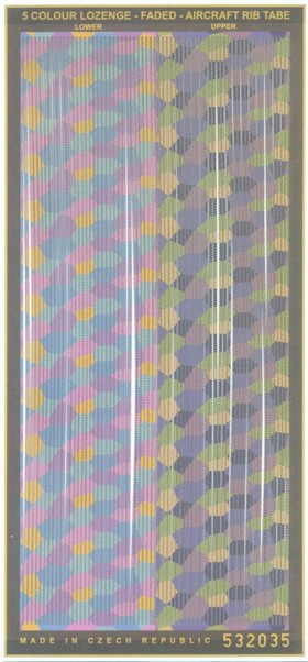 AIRCRAFT RIB TAPE - 5 COLOUR LOZENGE HGW532035