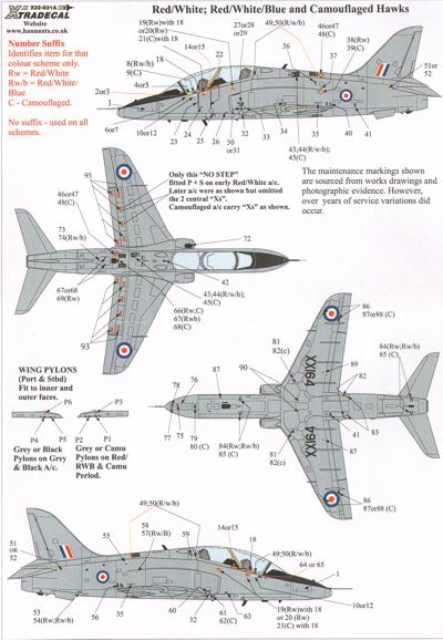 BAe Hawk T1 Maintenance markings for early AC x32038