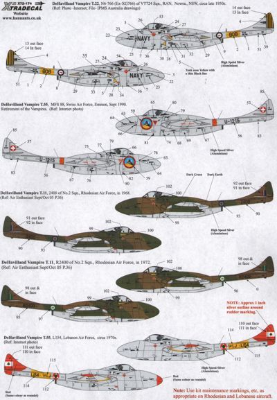 de Havilland Vampire T.55 Overseas Operators Part2 X72174