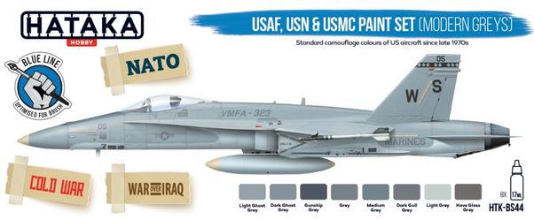 USAF, USN, USMC paint set vol. 1 (8 colours) HTK-AS44