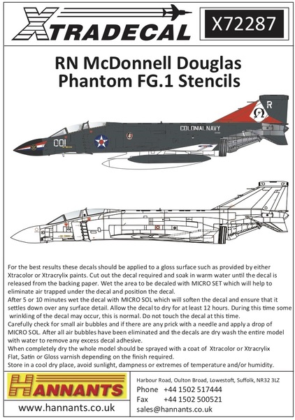 McDonnell-Douglas Phantom FG1 Royal Navy stencil data Part 1 X72287