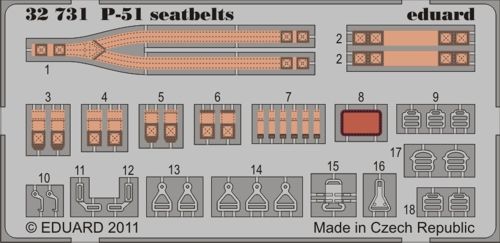 Detailset P51D Mustang seatbelts (Tamiya) E32-731
