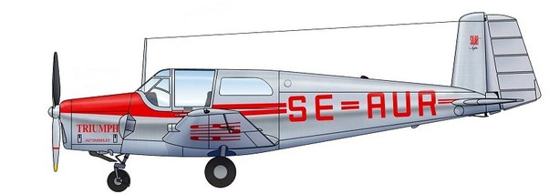 SAAB 91A Safir w. Gypsy engine MMD4814