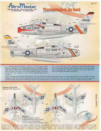 F84F Thunderstreaks in the Guard part 1 (MO AMG, Ill ANG) AMD48-727