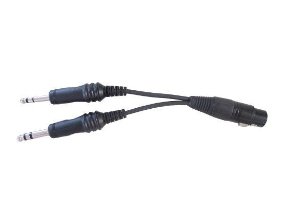 Adaptercable 5-pin XLR Airbus type plug to 2 x General Aviation plugs  AD-003