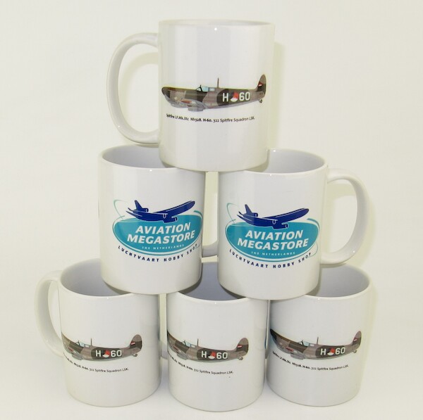 Mug Spitfire LF Mk.IXc 322sq LSK, KLU on one side, Aviation Megastore on other side. MUG-SPITFIRE