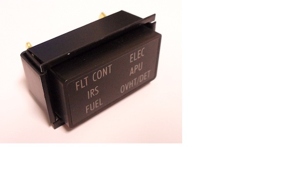 B737 MIP Sixpack recall annunciators captain side. MSP250