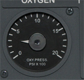B737 Oxygen pressure gauge. GAUUOVH1
