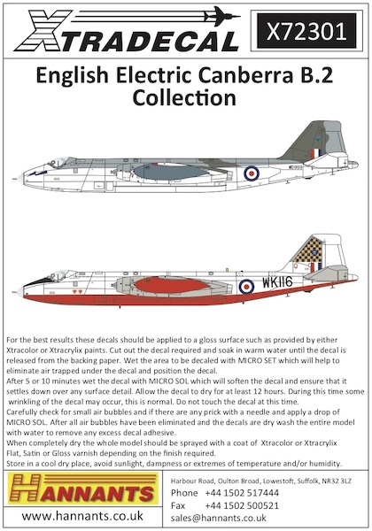 English Electric Canberra B2 Collection (6) X72301