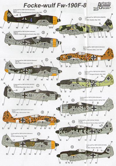 Focke Wulf FW190F-8 (Unknown Schemes & Markings) ad4827