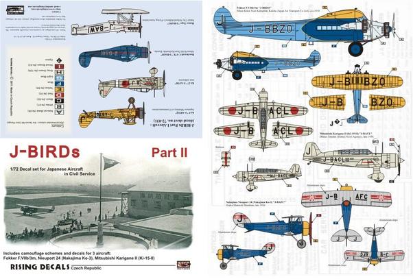 J-BIRDs II (Fokker F-VIIm3, Ki-15-II, Nie.24 in civilian mrkgs) RD72-039
