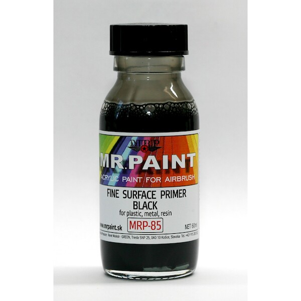 MR. Paint Fine surface Primer for Plastic, Metal, Wood and Resin - Black mrp-LPB