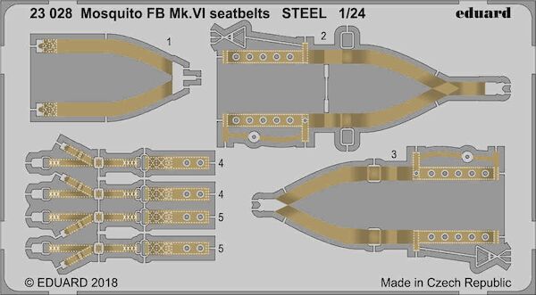 Detailset Mosquito FB MKVI Seatbelts -steel- (Airfix) E23-028