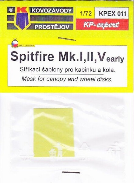 Spitfire MKI, II, V (early) Mask for Canopy and wheels (KP) KPEX011