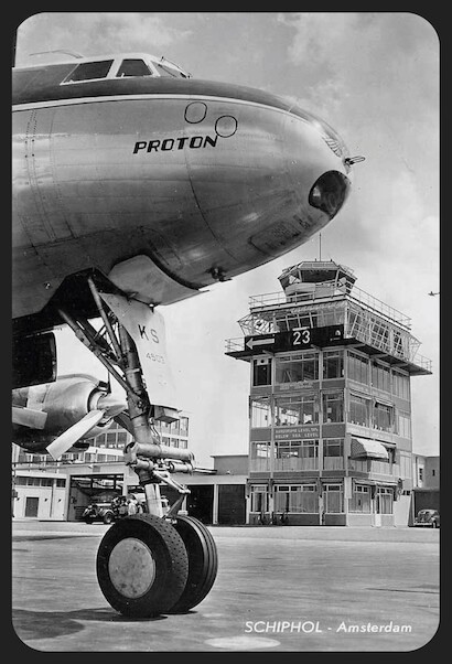 KLM Lockheed Constellation Proton 1950 Schiphol Airport Vintage metal poster metal sign AV0003