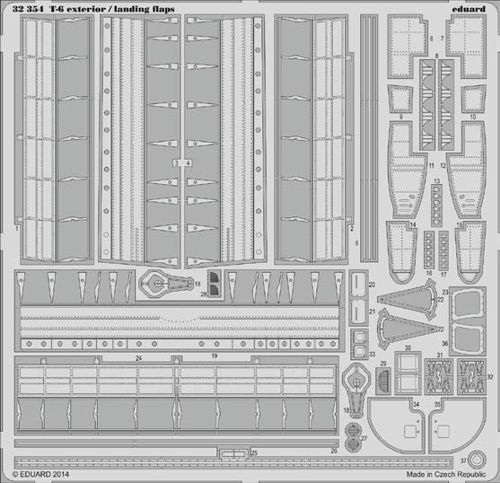 Detailset T6 Harvard/Texan exterior and Landing flaps (Kitty Hawk) E32-354